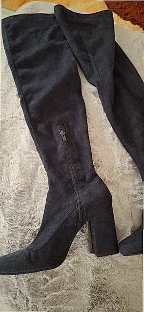 Zara,Gr.39,Stretch-Overknees,dunkelblau/schwarz,neuw.15.6