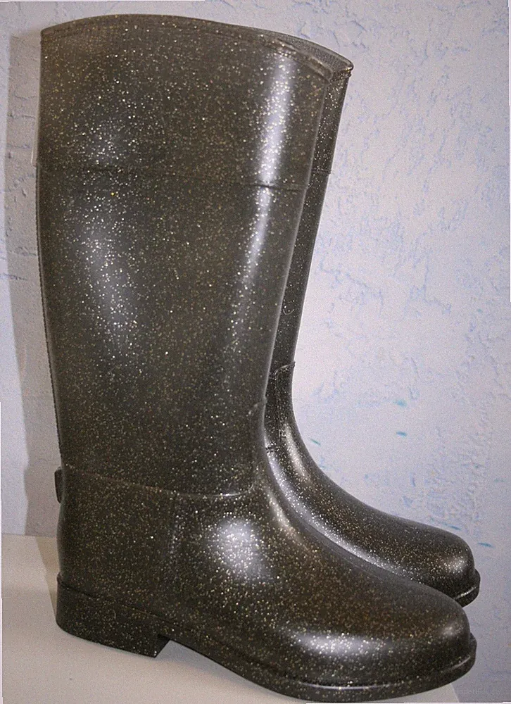Ƹ̵̡Ӝ̵̨̄Ʒ Zara Reitstiefel Gummistiefel Mädchen Transparent Glitzer Gold Gr 30