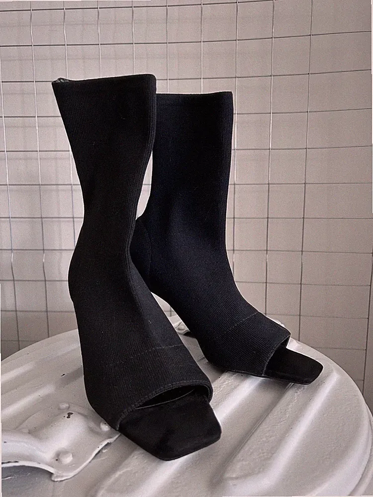 ZARA TRAFALUC STIEFELETTE STRETCH SCHWARZ 36